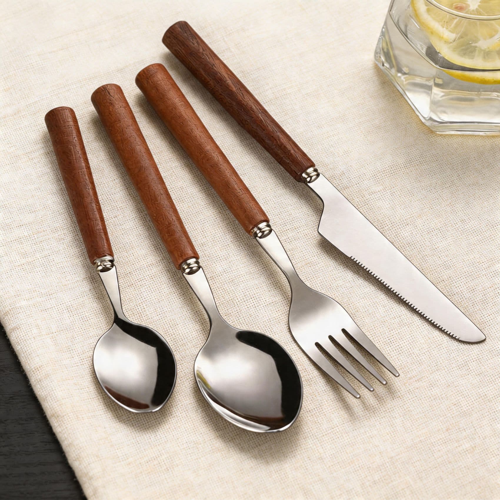 304 Stainless Steel Wooden Handle Steak Knife, Fork, Spoon, Western Tableware Set, Household, Light Luxury, High Appearance, Gift, In Stock, Wholesale