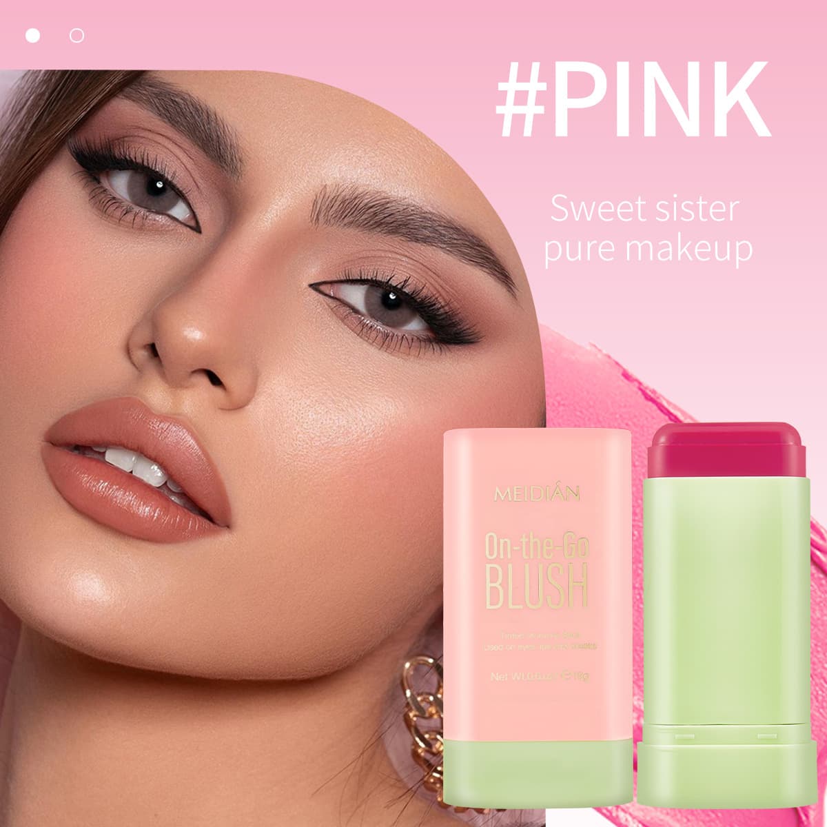 Cross-border Blush Cream Makeup Contouring Blush Natural Nude Matte Blush Stick Vitality Smooth Blush Cream