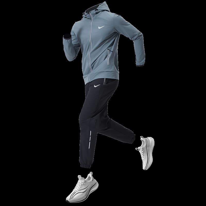 Cross-border Running Sport Suit Men Spring Autumn Quick-dry Outdoor Morning Run Training Wear Fall Winter Fitness Jacket Men