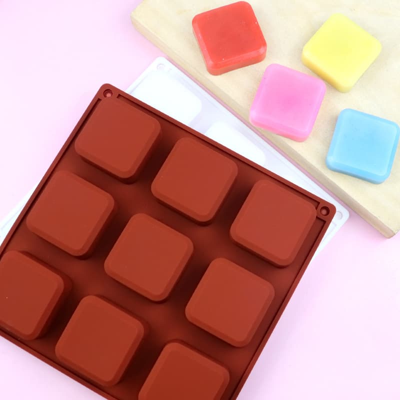 Xunwei spot 9 rounded square handmade soap mold pudding cake mold food grade DIY cheese cake mold