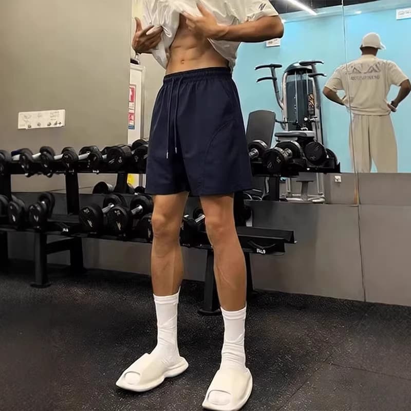 Men's Quick-Dry Athletic Shorts Summer American-Style Diagonal Cut Fitness Pants Casual Sports 5-Inch Shorts
