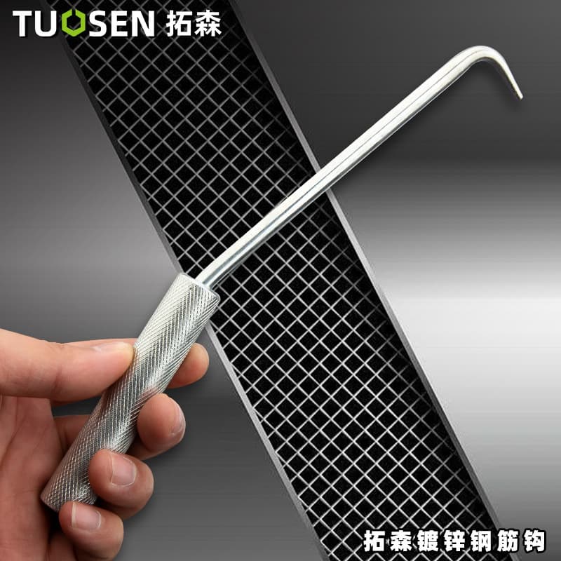 Tuosen hardware tools wholesale wire hook bearing tie iron long hook tie hook embossed galvanized grab hook steel hook