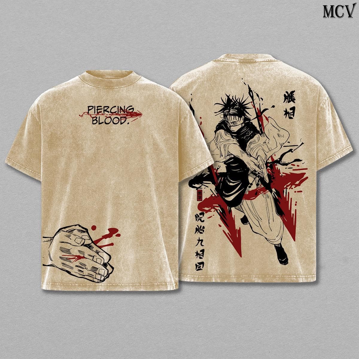 Cross-border Exclusive Choso Jujutsu Kaisen Vintage Washed Unisex Anime Tee