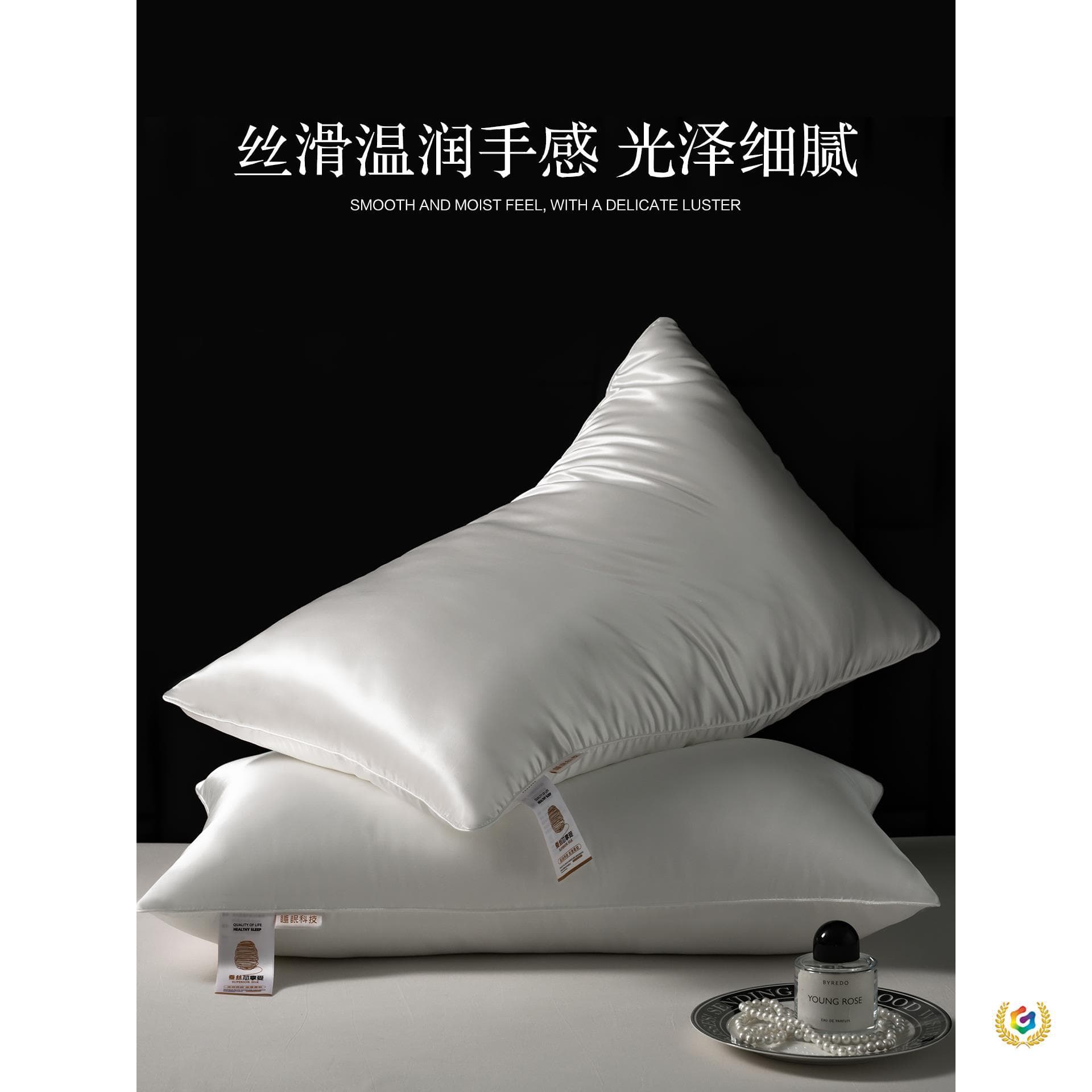✅ 100 Silk Pillow, Hotel Pillow Core, Tribute Satin Cervical Support, Sleep Aid Soft Single Medium-Low Pillow, Home Adult