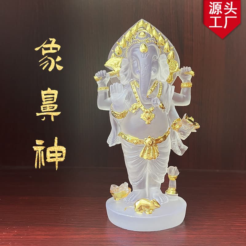New elephant trunk water glass ornaments Thai elephant head, the source of Southeast Asian Buddha, standing elephant god three-dimensional carving
