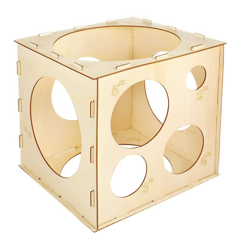 Cross-border Amazon Wooden Balloon Sizing Cube Box DIY Cube Balloon Measuring Folding Ball Box