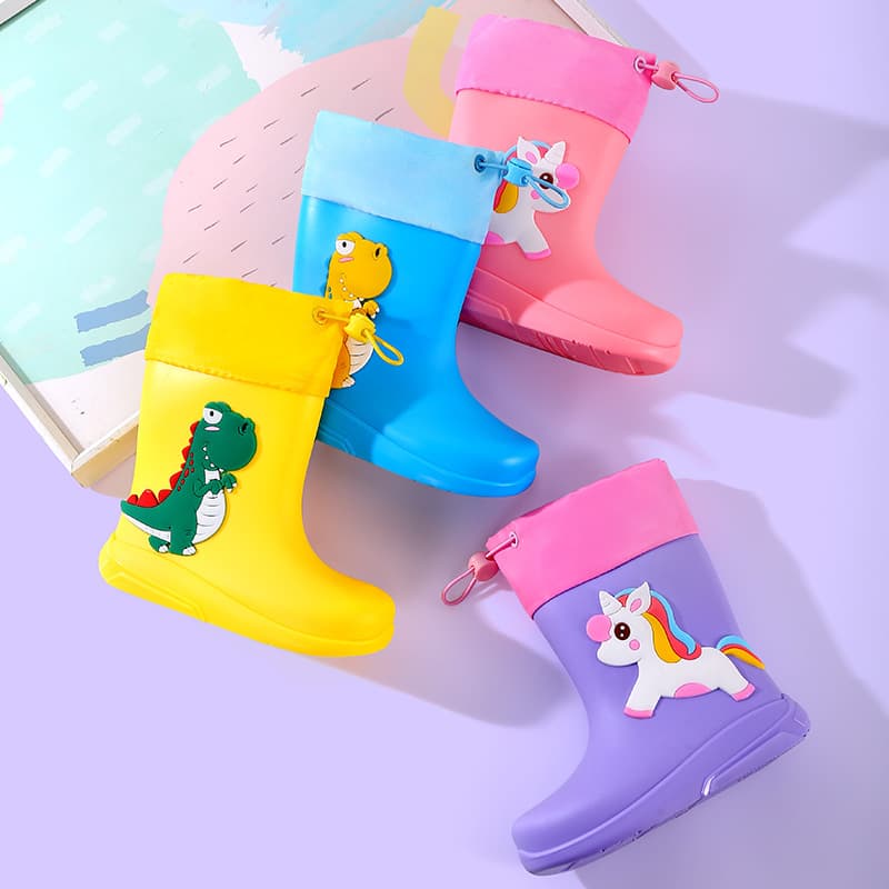 Children's rain boots, cartoon baby girl waterproof outerwear cute unicorn boys and girls children's rain boots water shoes