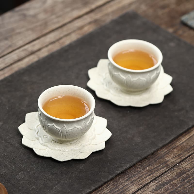 Luxury Tea Cup Set with Original Mine Purple Clay and White Duan Small Cups and Coasters, Yixing Purple Clay Tea Set Factory Wholesale