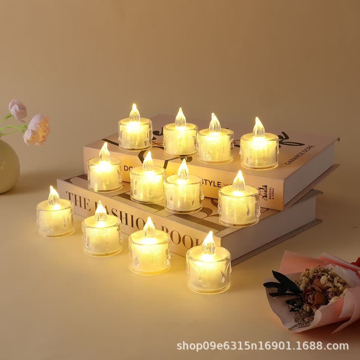 LED Electronic Candle Glowing Transparent Decorative Light PS Smokeless Atmosphere Tear Candle Girl Heart Night Light