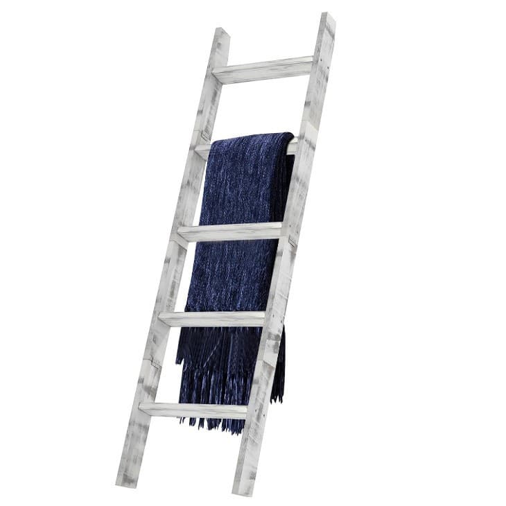 Fsc Cross-Border European and American Decorative Wooden Ladder Wooden Frame Christmas Decoration Wooden Ladder Towel Rack Storage Rack Blanket Ladder