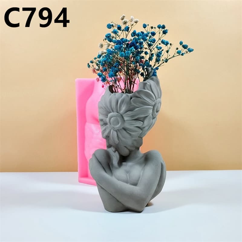 Cross-border Face Vase Silicone Mold Art Decoration Creative Nordic Simple Home Living Room Decorative Vase C794