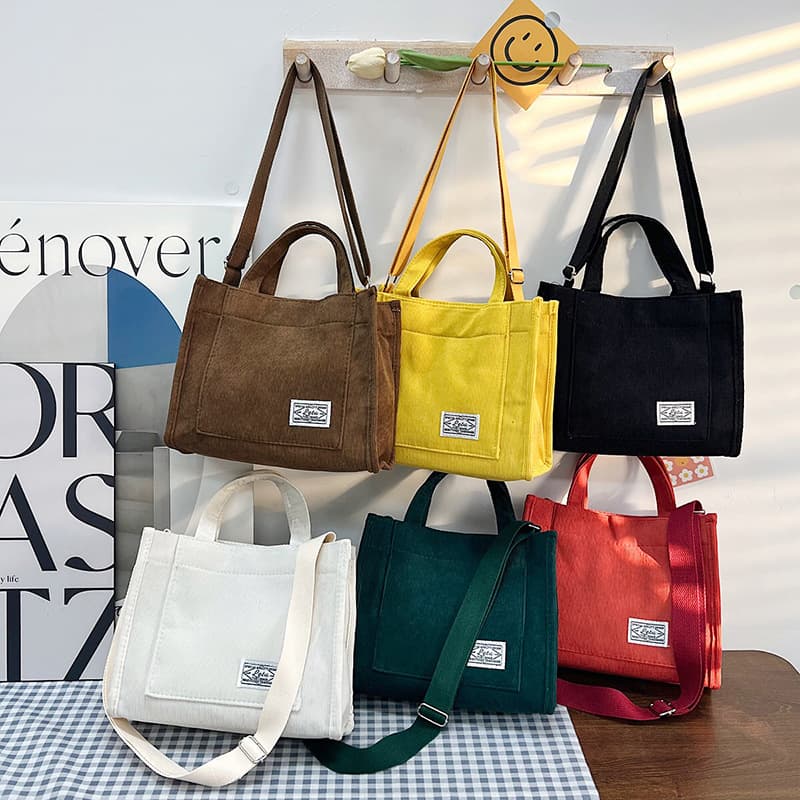 Corduroy 2024 New Small Square Bag Korean ins Bag Export Trendy Handbag Shoulder Bag Cross-border Women's Bag