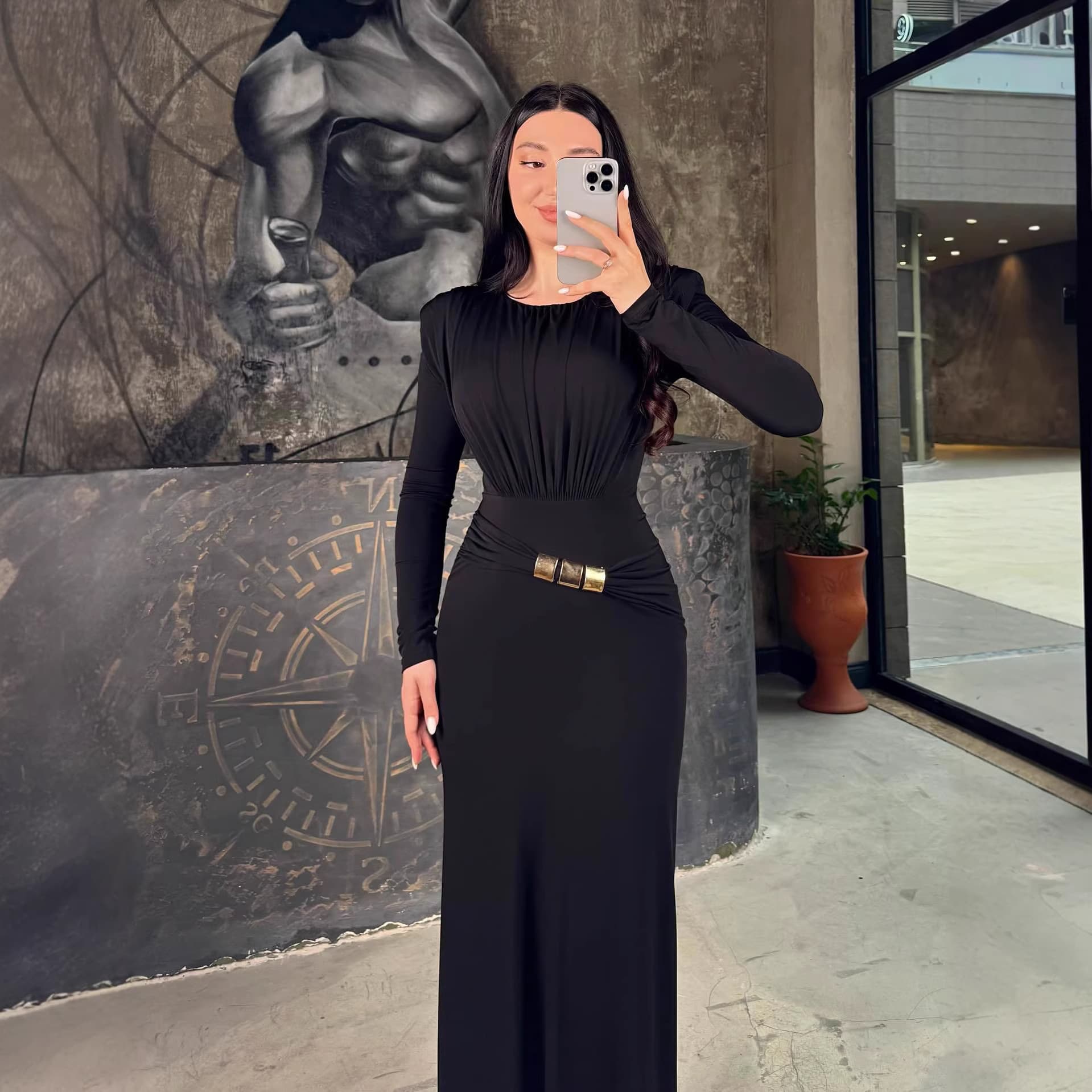 2026 Fall/Winter New Cross-Border Women's Dress, Long Sleeve Sexy Bodycon Gown for Amazon and Independent European/American Stores