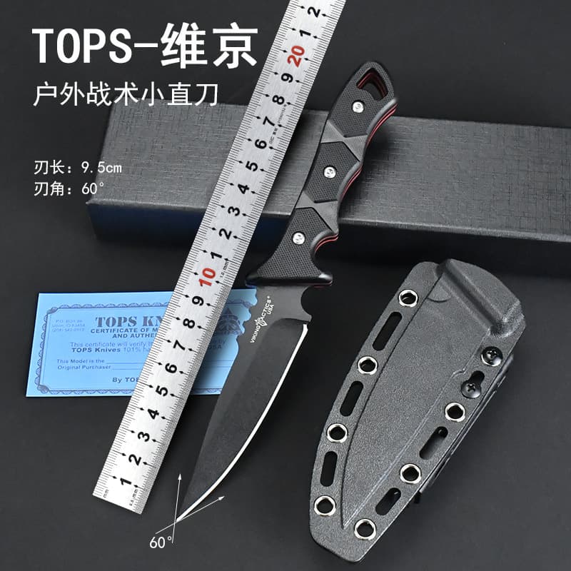 Cross-border new TOPS outdoor straight knife G10 handle high hardness tactical knife sharp anytime knife fruit knife