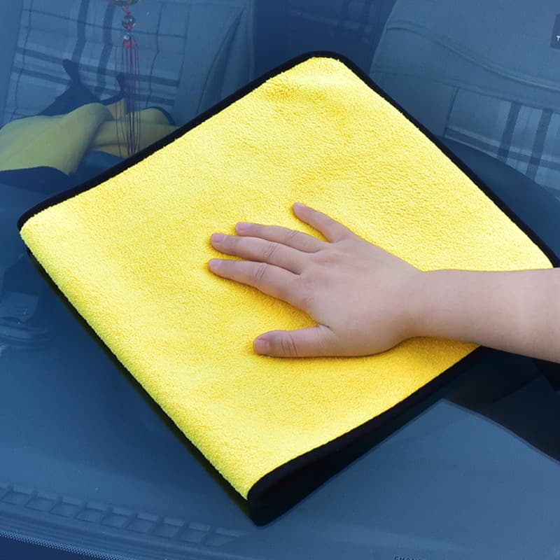 400g coral fleece 30*30 double-sided car cleaning towel, absorbent, lint-free, housekeeping towel, customizable with logo.