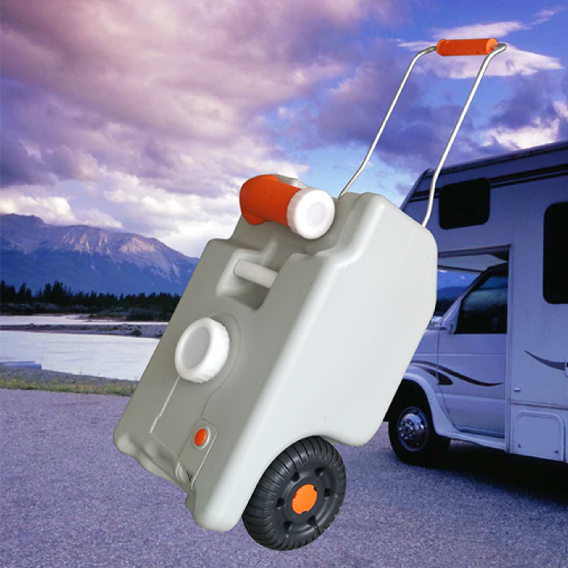 RV Camping Boat Leisure Outdoor Folding Pull Rod Mobile Plastic Water Tank 25L Wheeled Portable Water Tank