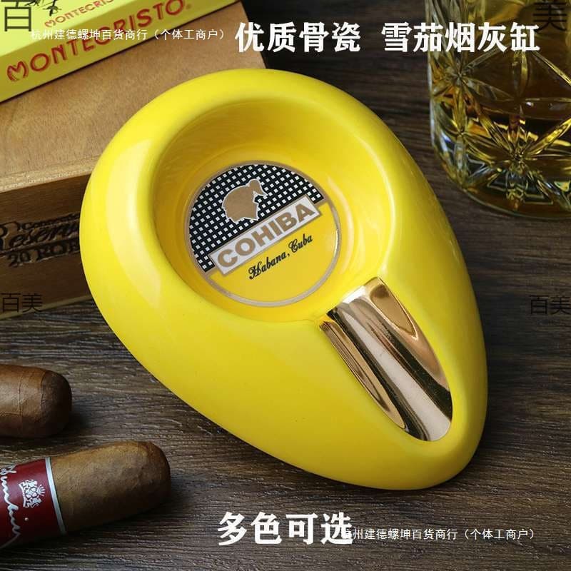 Factory Direct Cigar Ashtray Creative Fashion Ceramic Metal Portable Home Cigar Ashtray