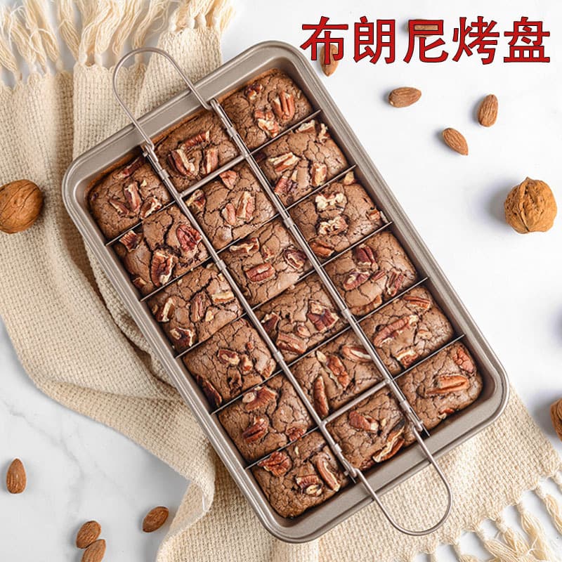 In Stock 18-Cell Brownie Solid Bottom Square Non-Stick Bread Baking Pan Cake Mold Baking Tool Brownie Pan