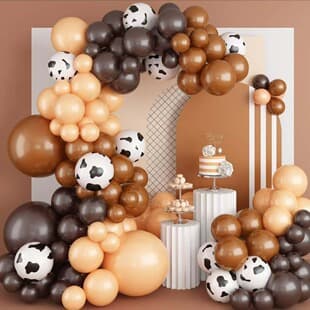 Cross-border Brown Cow Print Balloon Arch Set, Farm Cowboy Party Decor, Baby Shower Birthday Party