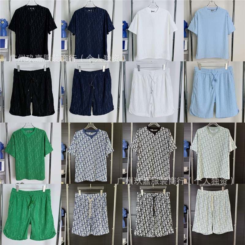 Cross-border Premium Version. D Brand. L Brand. F Brand High-Grade Logo Jacquard Towel Velvet Short Sleeve Set