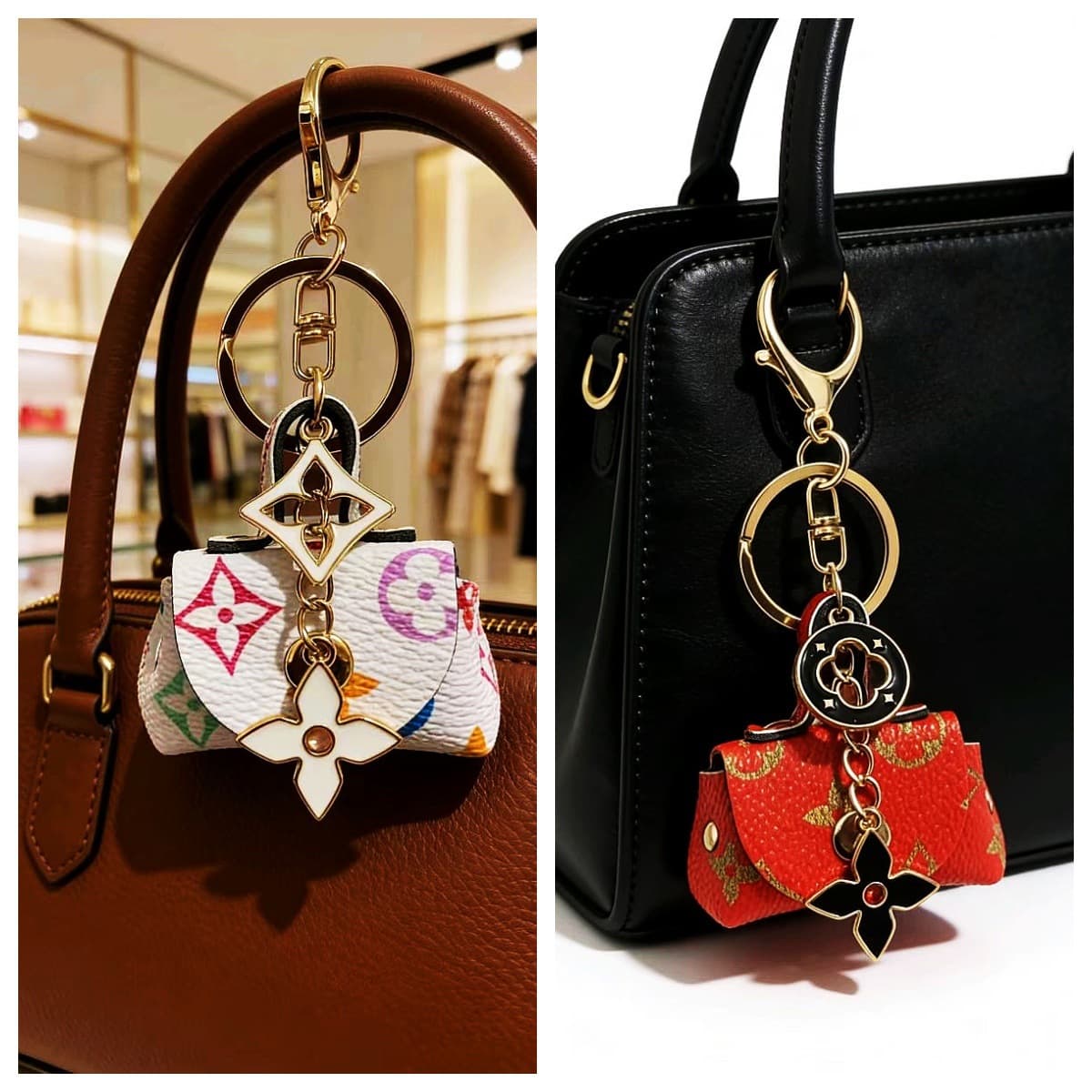 Mini Coin Purse Keychain Bag Pendant Miu Style Storage Pouch Car Decoration Small Gift