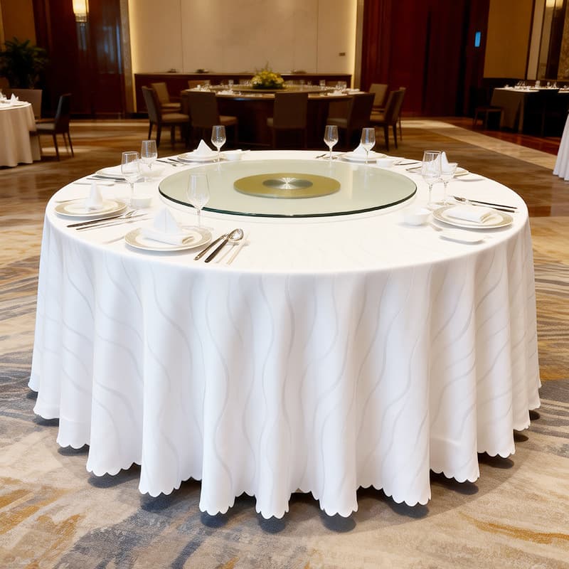 Cross-border Hotel Wedding Floral Jacquard Tablecloth Restaurant Round Table Cloth European Classic