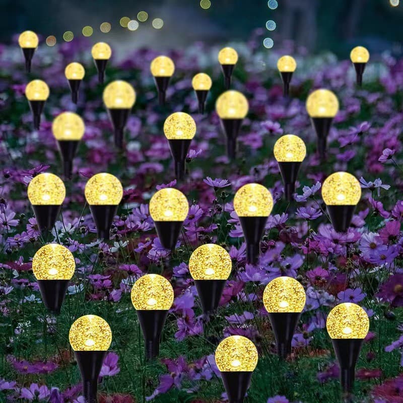Solar bubble ball ground lamp string outdoor courtyard garden decoration crystal ball camping atmosphere lawn lamp string