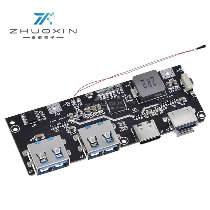 22.5W Power Bank 5-Port Bidirectional Fast Charging Mobile Power Module Circuit Board DIY Motherboard Nesting QC4 PD3.0