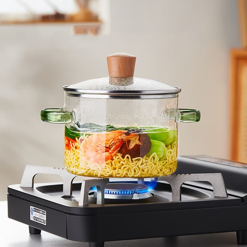Glass Pot for Induction Cooktop, High Borosilicate Glass Soup Pot, Stew Pot with Double Handles, Large Coating-Free Pot for Induction Cooker