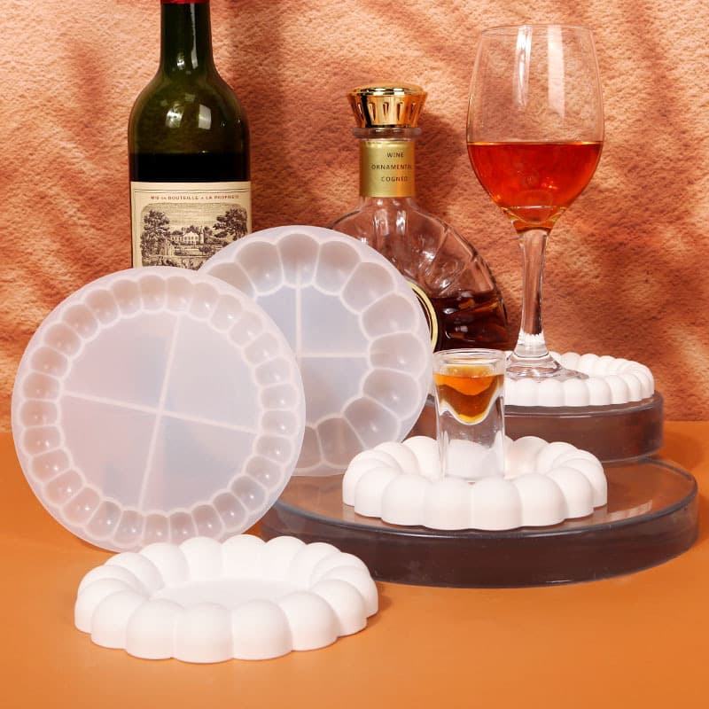 Cute Bubble Coaster Resin Epoxy Mold DIY Handmade Anti-Overflow Storage Coaster Silicone Mold Hot Selling Cross-Border