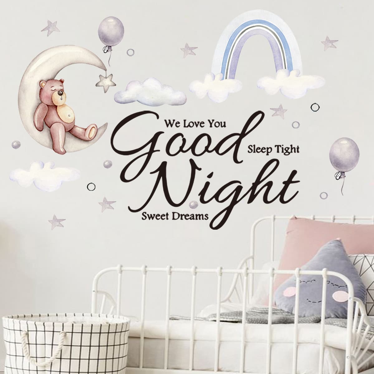 ZSZ2851-W New English Cartoon Wall Sticker for Living Room, Bedroom, Kids Room Background Decorative Creative Wall Decal