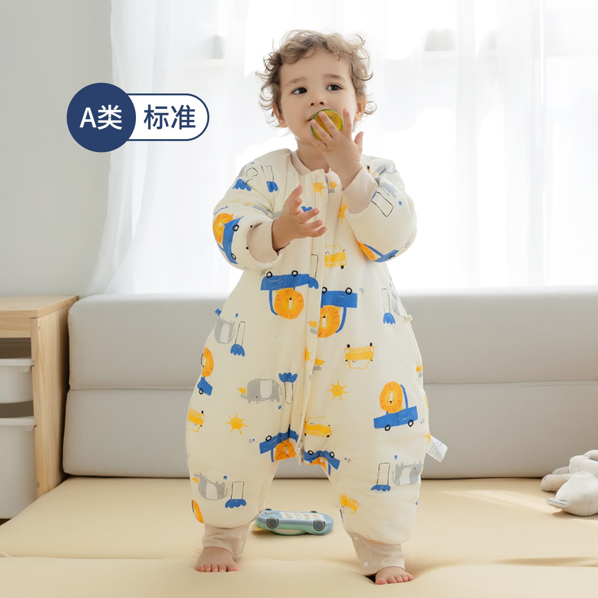 New Class A baby sleeping bag, thickened pure cotton for autumn and winter, anti-kick blanket for air-conditioned rooms, children's sleeping bag with legs.