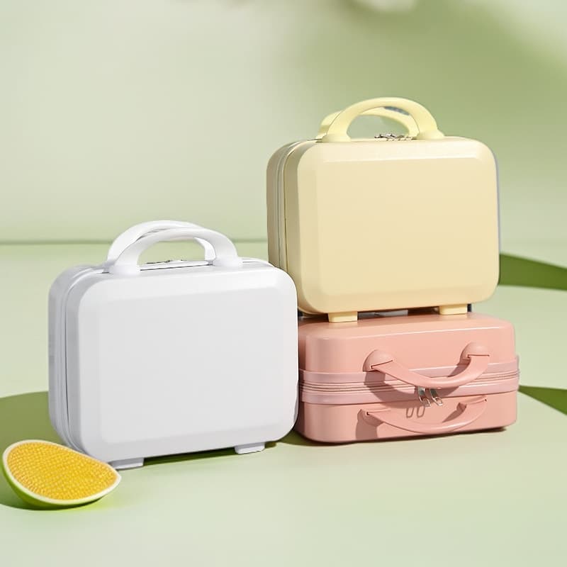 Customized small suitcase, mini cosmetic case, 14-inch small suitcase, souvenir, lightweight storage bag, password box