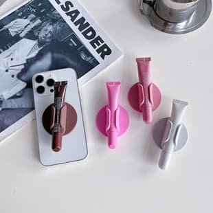 In Stock Hot Phone Case Silicone Back Sticker Round 3m Adhesive Lip Gloss Lipstick Holder Phone Stand Sticky Lazy