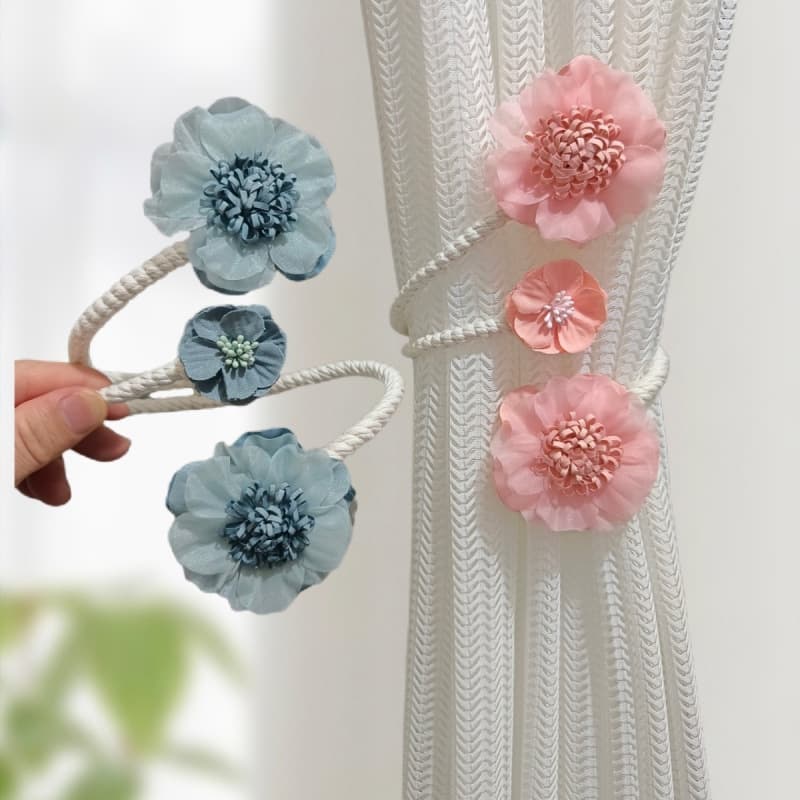 New Branch Flower Curtain Tieback Creative Sheer Curtain Buckle Luxury High-End Decorative Tie Rope Storage Clip