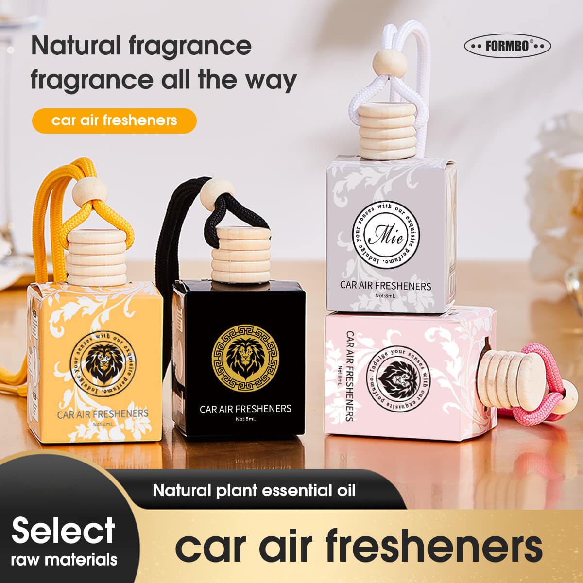 High-End Car Air Freshener Pendant Essential Oil Car Fragrance Hanging Decoration Automobile Interior Aromatherapy Accessory