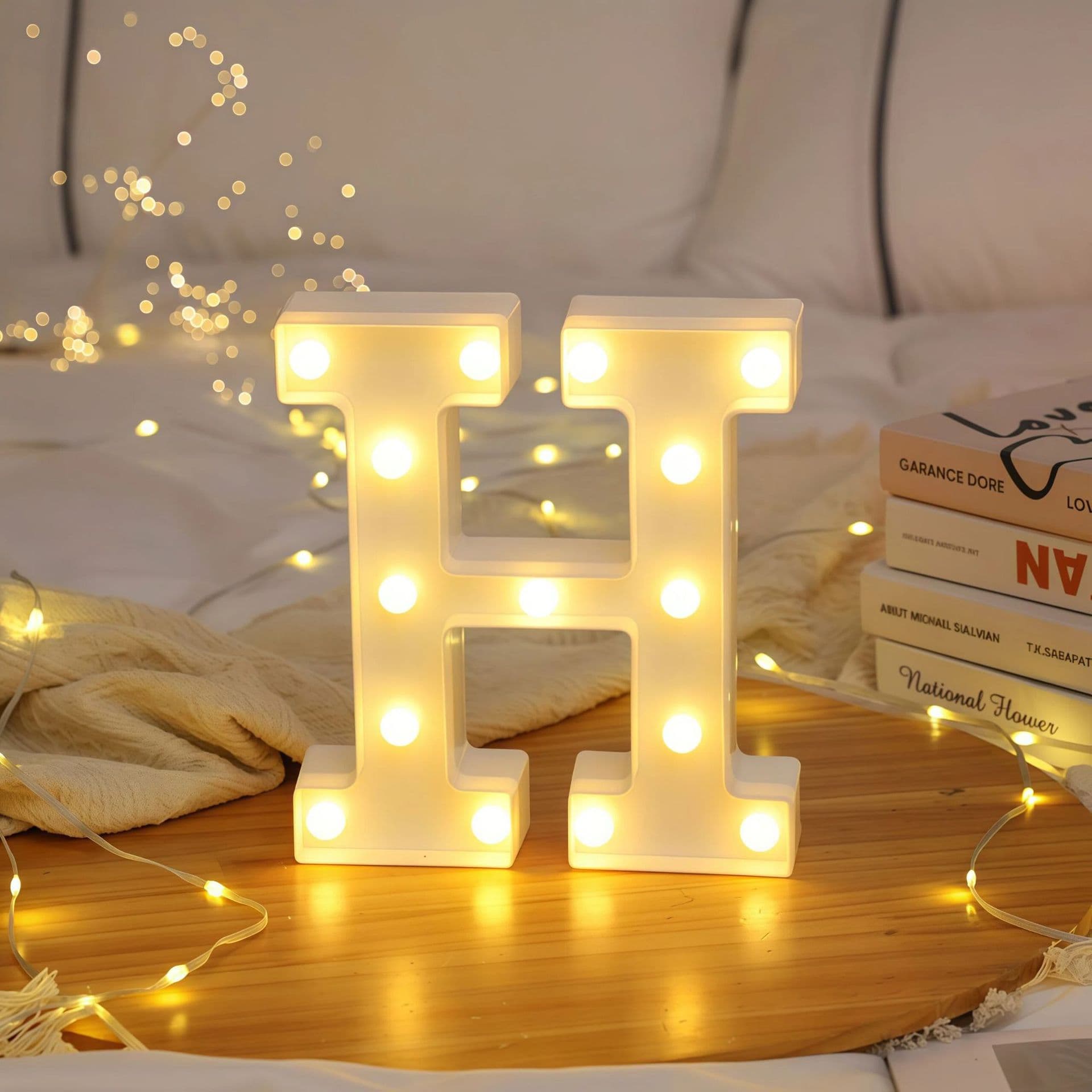 LED Glowing English Letter and Number Shaped Decorative Light for Festivals, Proposals, Supermarket Displays, and Ambient Night Light
