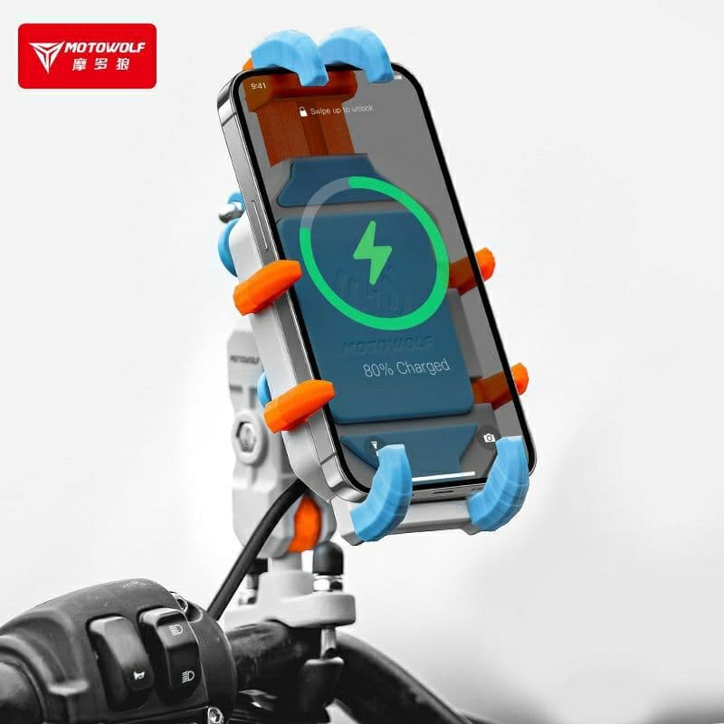 Modo Wolf Car Navigation Motorcycle Wireless Charging Mobile Phone Holder Takeaway Electric Car Spring Wind Riding Outdoor