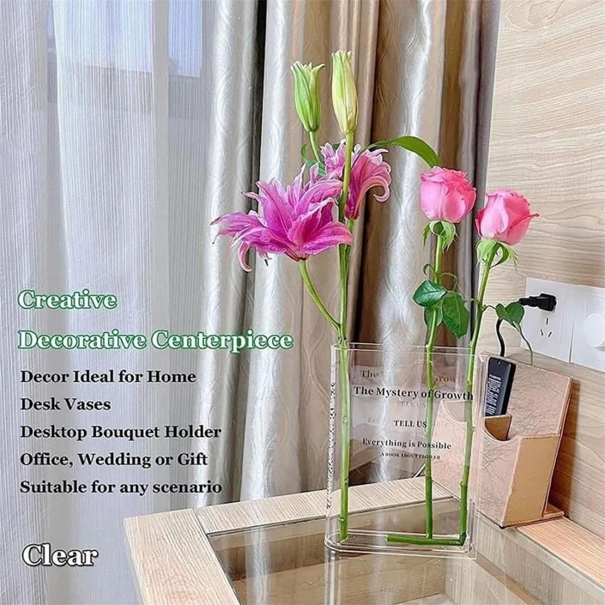 Amazon's new Nordic Asian acrylic book-shaped flower box hot-bent transparent acrylic box home acrylic flower