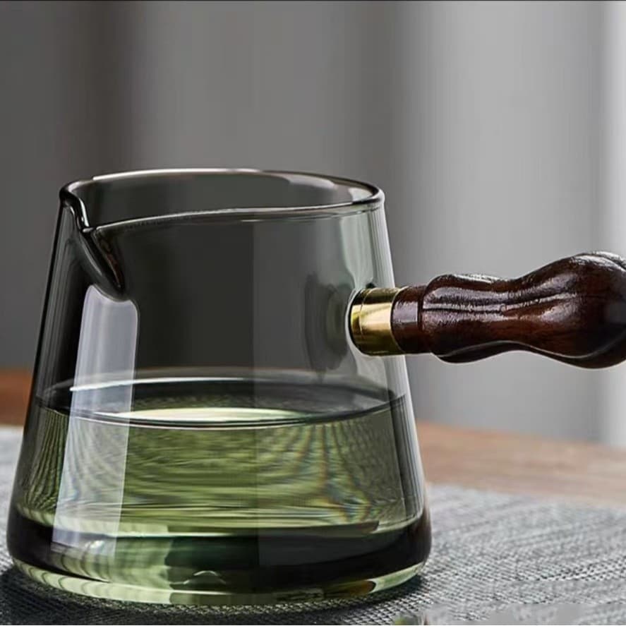Side-Handle Glass Tea Kettle, Household High-Temperature Resistant Single Pot, Small Office Boiling Water Gongfu Tea Set