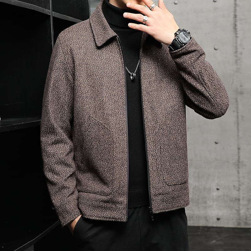 2026 Spring/Fall New Men's Wool Jacket Business Casual Top Urban Youth Notch Lapel Coat