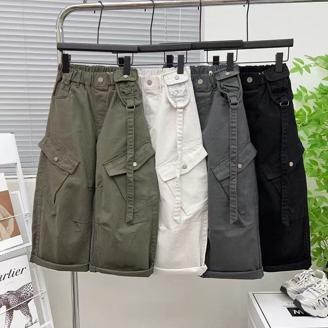 Boys Girls Pants Autumn Spring Cargo Pants 2026 New Children Casual Middle Big Boys Korean Version Outerwear Long Pants