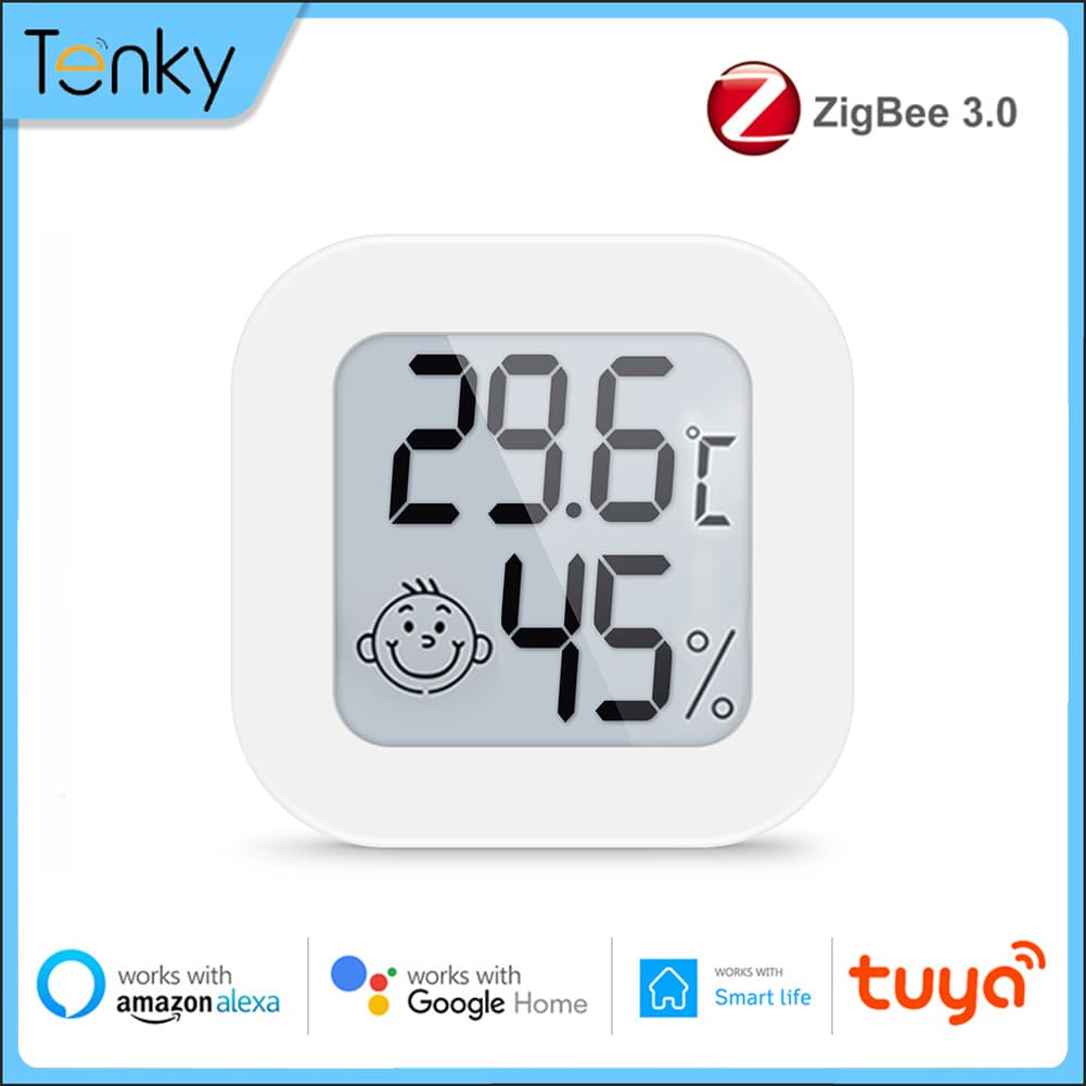 Tuya Zigbee Temperature and Humidity Sensor High Sensitivity Thermometer Hygrometer Zigbee Temperature Humidity Sensor