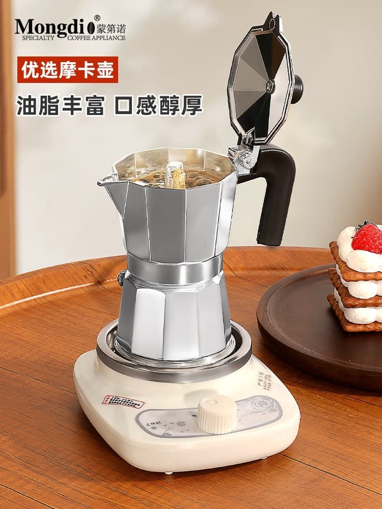 Wholesale Moka Pot Home Mini Espresso Coffee Maker Italian Coffee Machine with Grinder Extraction Pot Coffee Tools