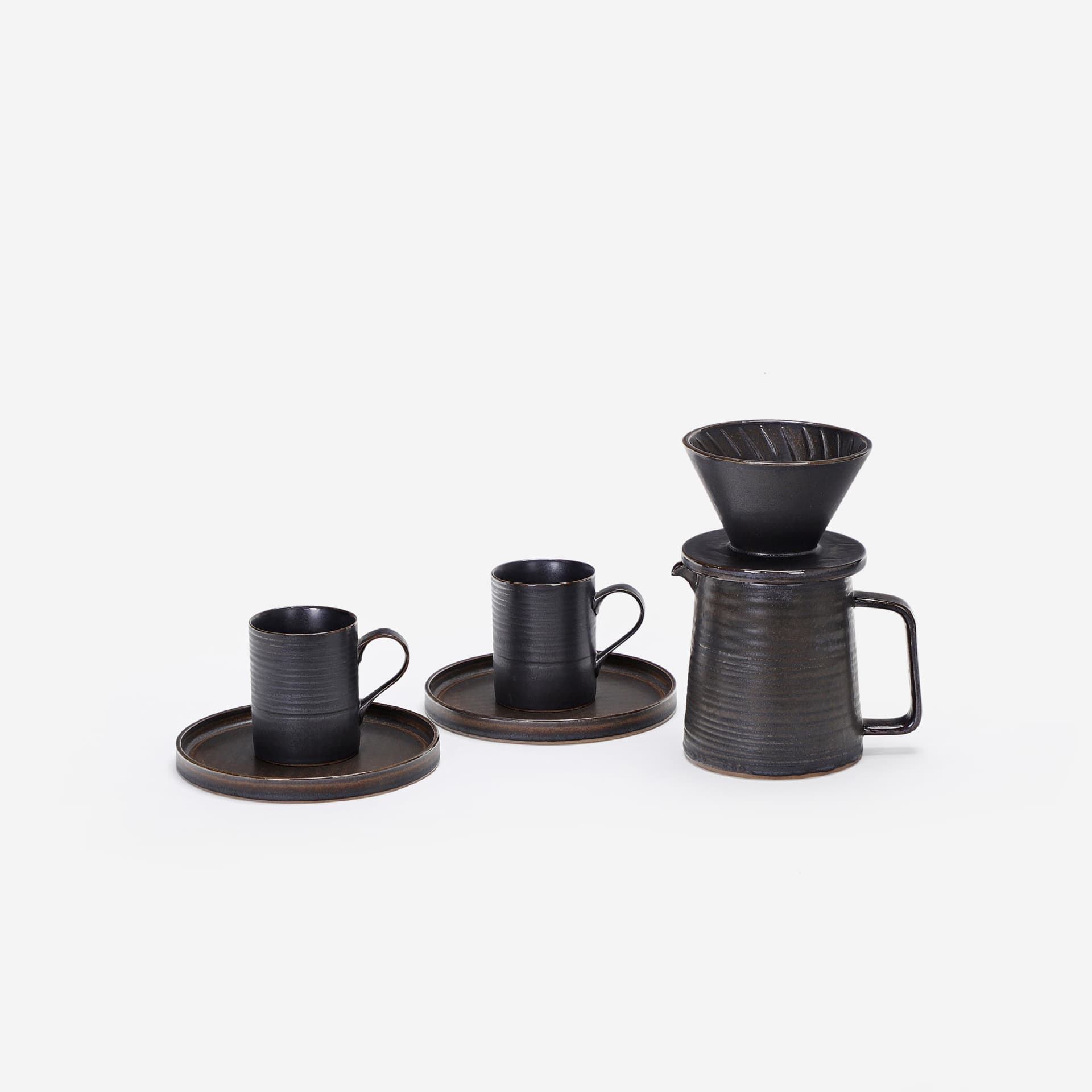 Vintage Rustic Ceramic Coffee Drip Cone Metal Color Coffee Filter Ceramic Hand Pour Coffee Maker Wholesale Logo