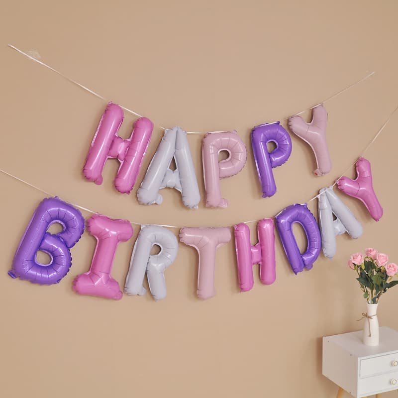 16-inch Happy Birthday Letter Balloons HAPPYBIRTHDAY Birthday Set Background Wall Decoration