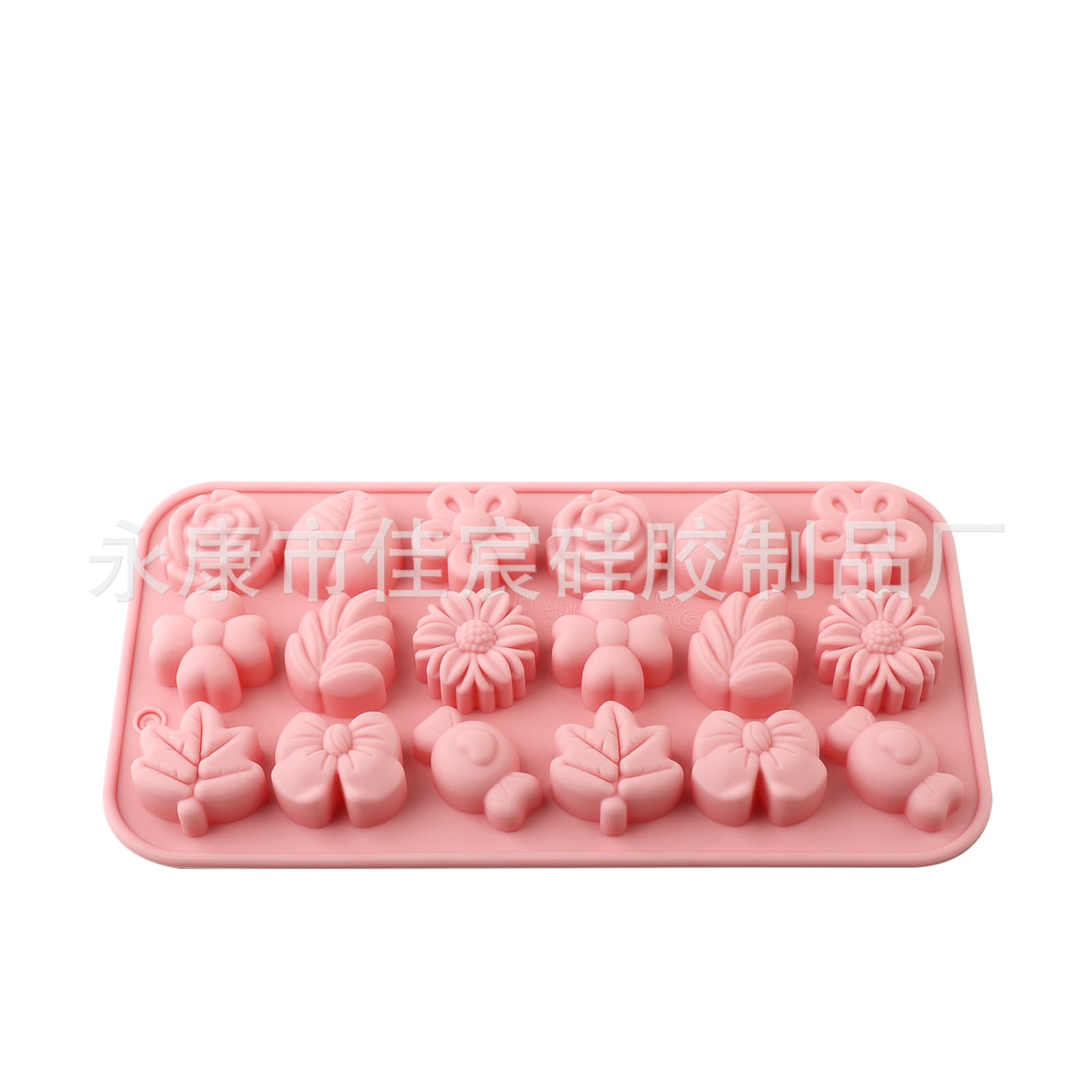 In Stock 18-Cavity Small Flower Leaf Candy Bow Silicone Mold for Baking Cake Chocolate Mold