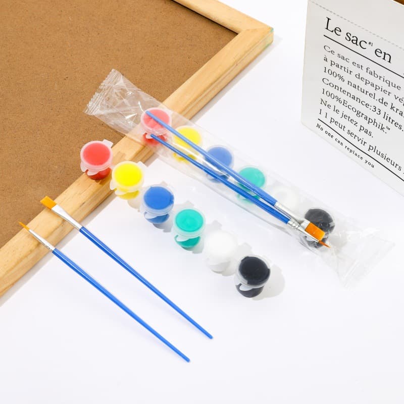 Manufacturer Supply Children's Acrylic Paint 12 Colors 6-in-1 Student Art Painting Coloring Plaster Doll Paint Strips