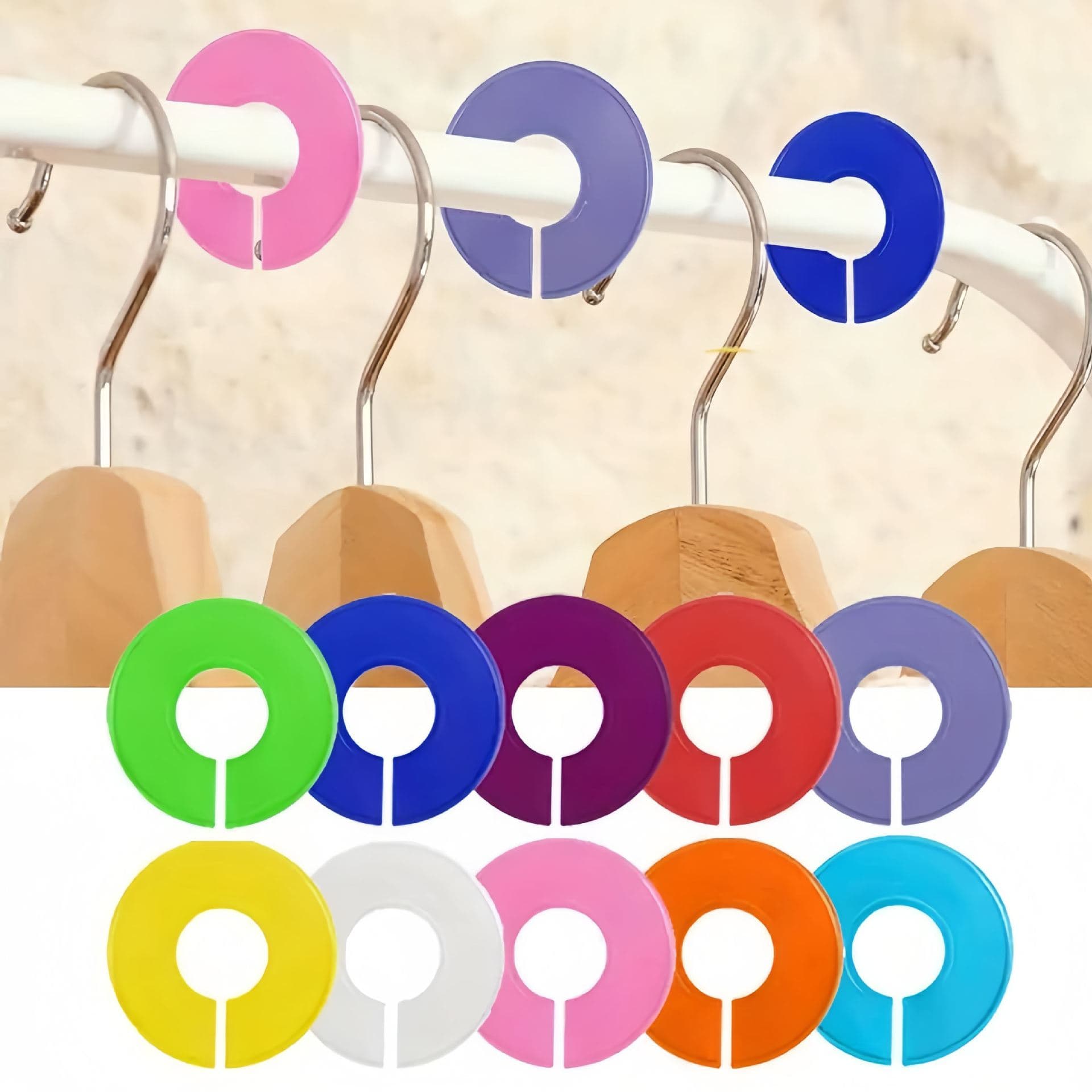 Round Clothing Size Divider Adult Storage Wardrobe Classification Plastic Disc Double-sided Printing Size Separator Ring
