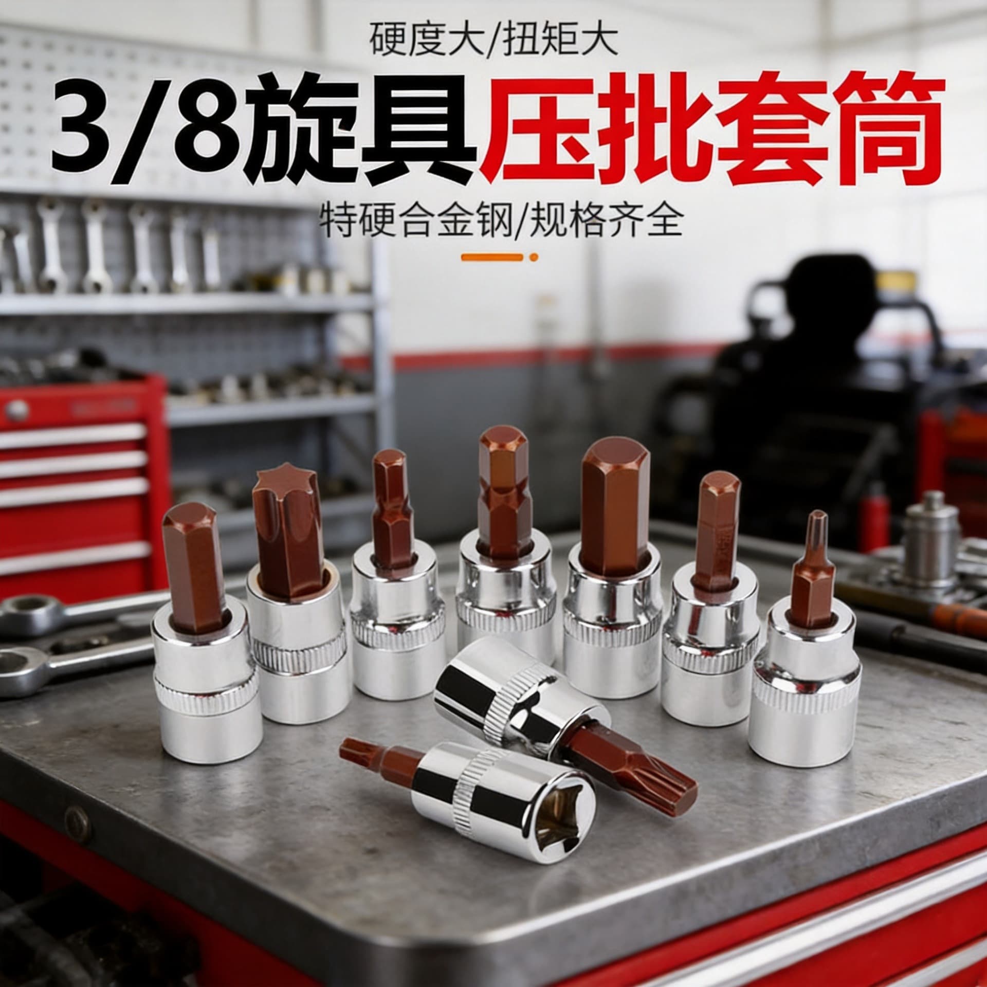 Zhongfei 3/8 screwdriver batch sleeve chrome vanadium alloy steel chrome plated sleeve adapter wrench accessory
